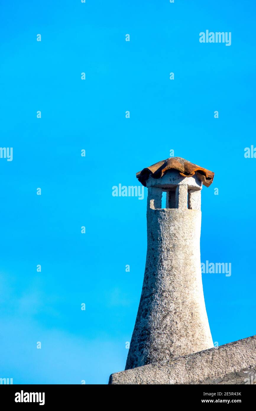 Mediterranean chimney in Silvi Paese, Italy Stock Photo