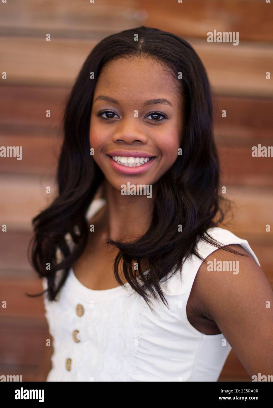 Olympic Gymnast Gabby Douglas poses for a portrait in New York August 16,  2012. When U.S. gymnasts Gabby Douglas and Wieber captured gold at the  London Olympics, each achieved a lifelong dream,
