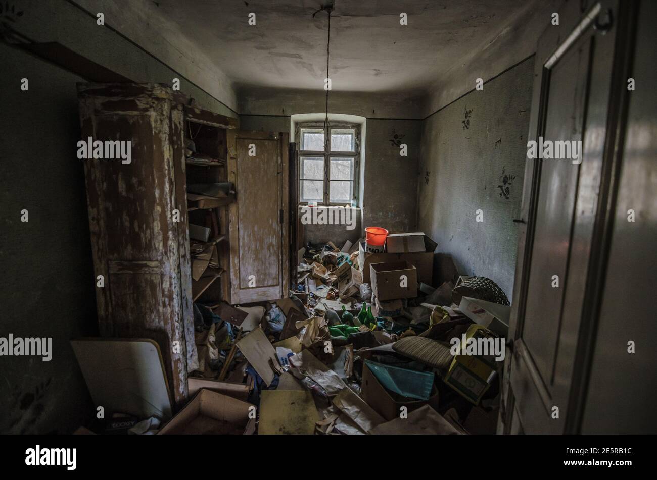 old abandoned room and many things Stock Photo