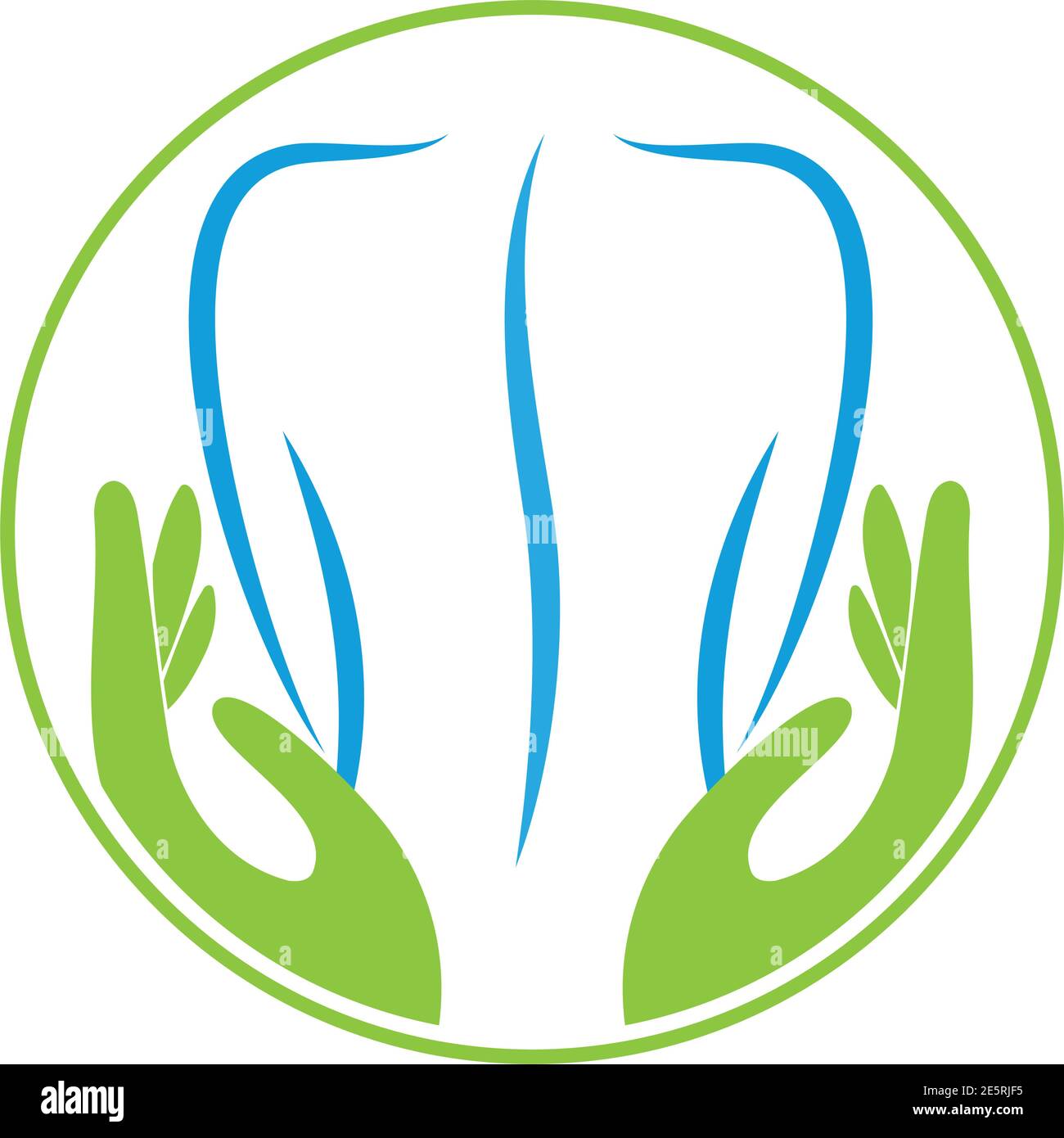Person, Two Hands, Orthopedics, Chiropractor, Logo Stock Vector