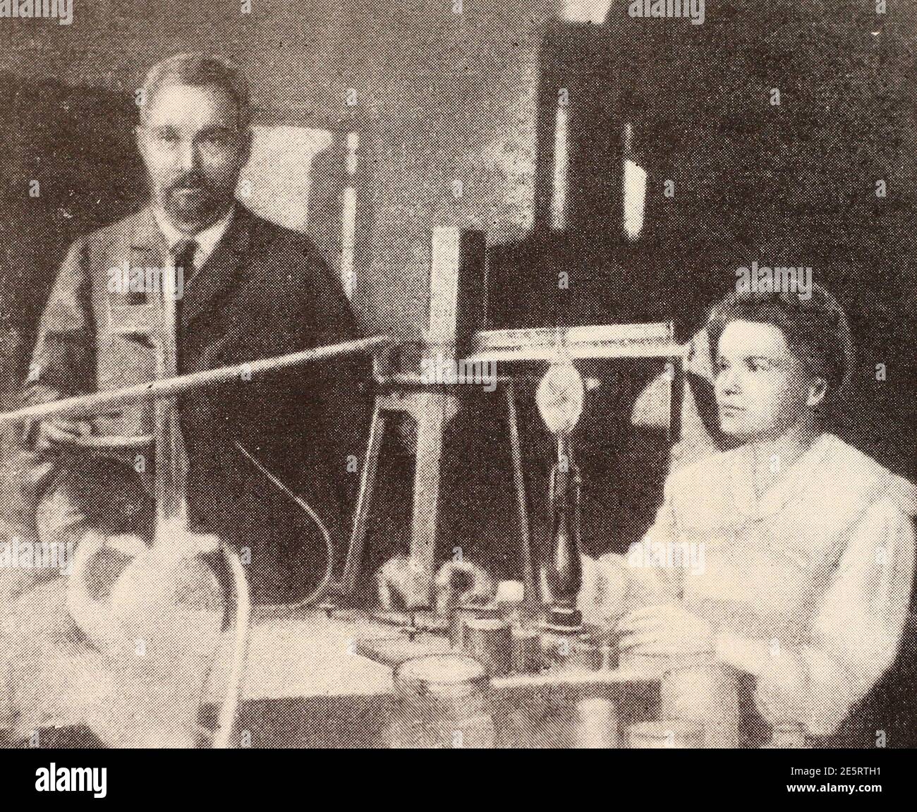 Pierre Curie and Maria Sklodowska-Curie. Stock Photo
