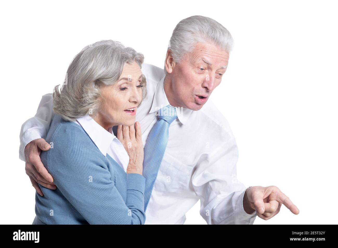Portrait of senior couple isolated on white background Stock Photo - Alamy