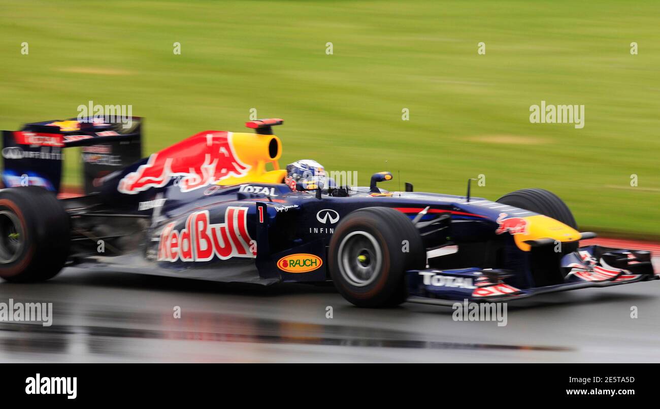 Red Bull Formula One driver Sebastian Vettel of Germany races during the Canadian F1 Grand Prix at the Circuit Gilles Villeneuve in Montreal June 12, 2011.  REUTERS/Chris Wattie (CANADA  - Tags: SPORT MOTOR RACING) Stock Photo
