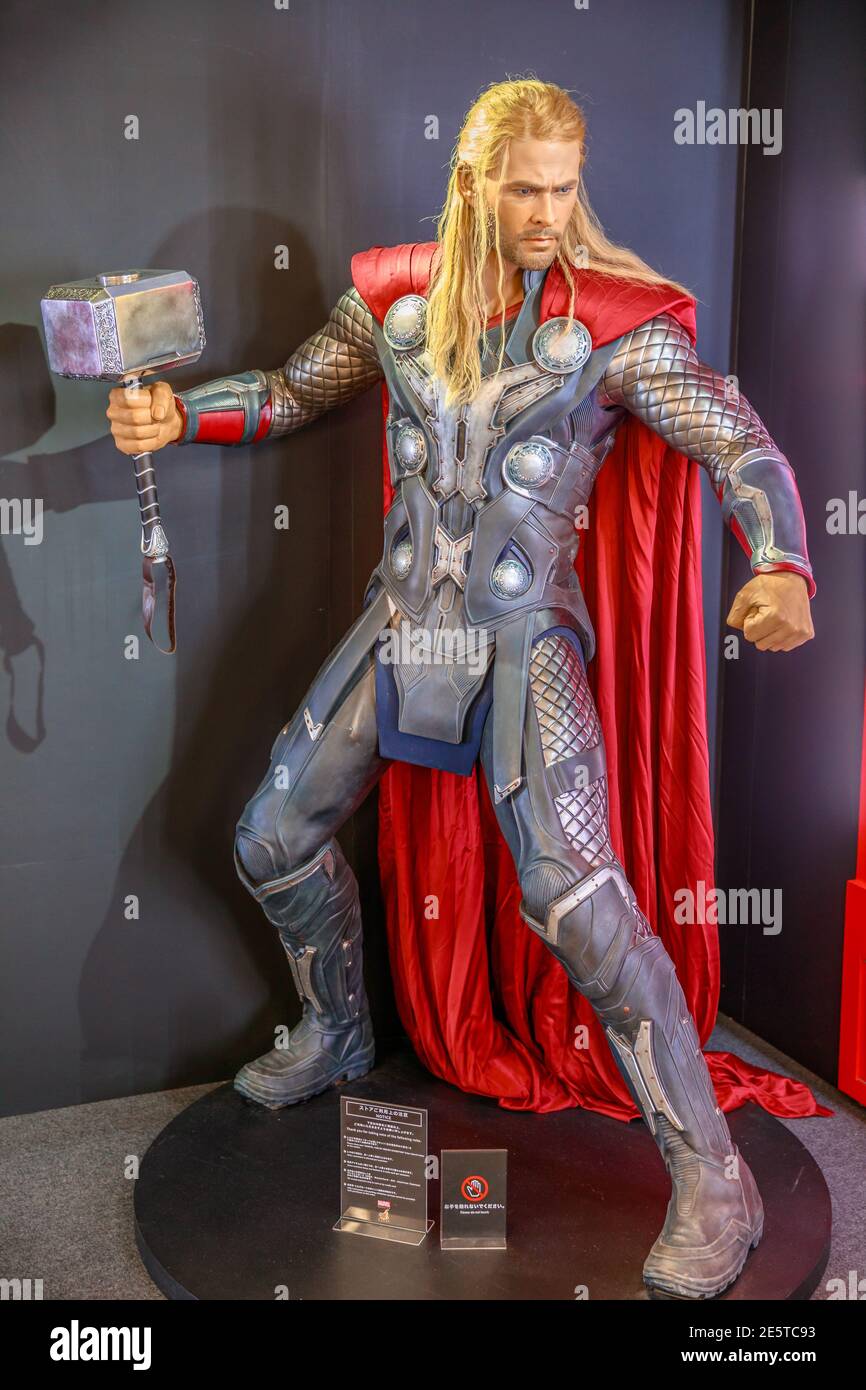 Tokyo, Japan - April 20, 2017: Thor model from Age of Heroes movie at Mori Tower, Roppongi Hills complex, Minato Tokyo. Thor is a comics character Stock Photo