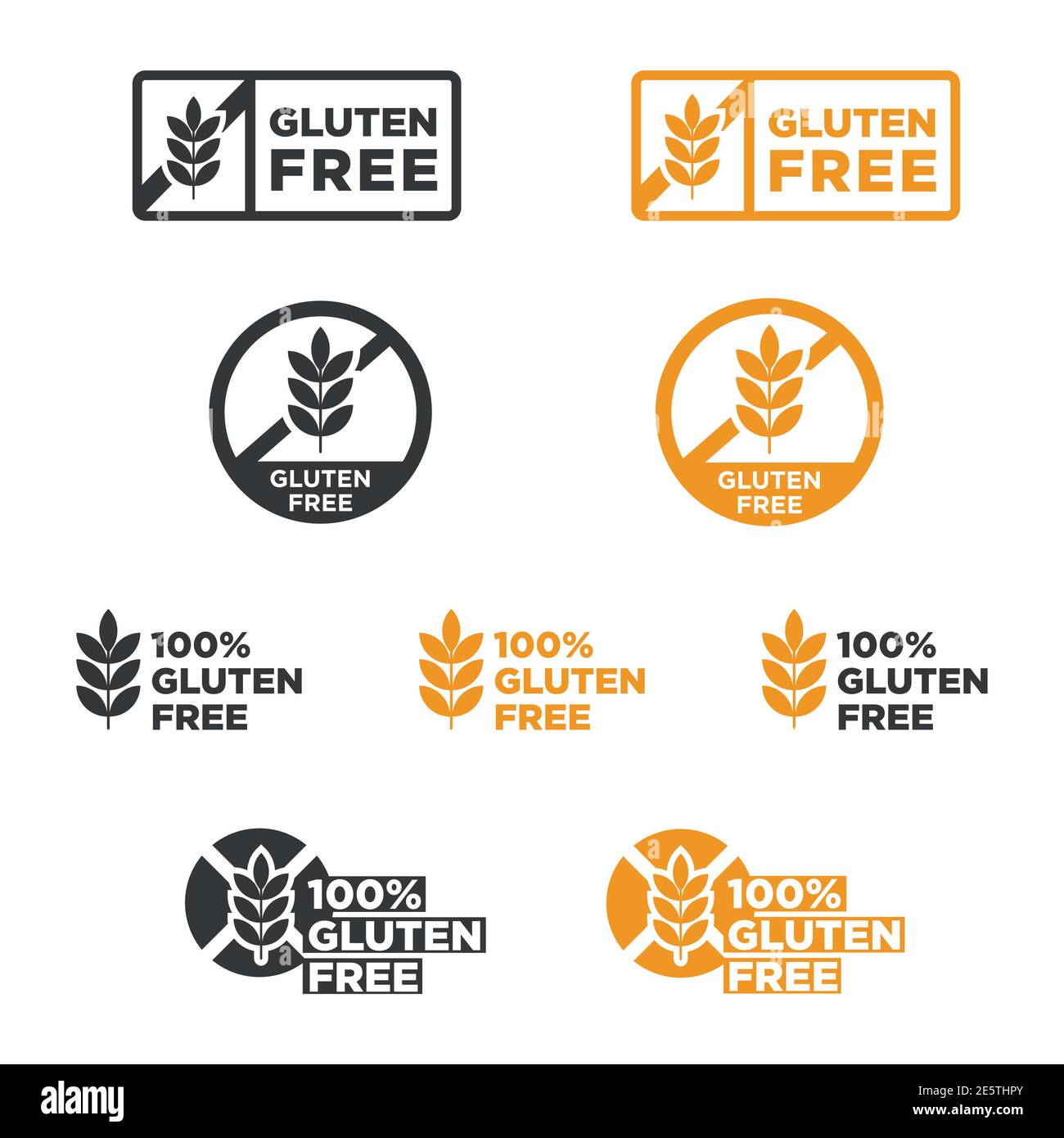 Gluten free icon set Stock Vector