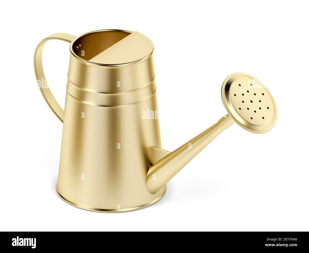 Gold watering can on white background Stock Photo Alamy