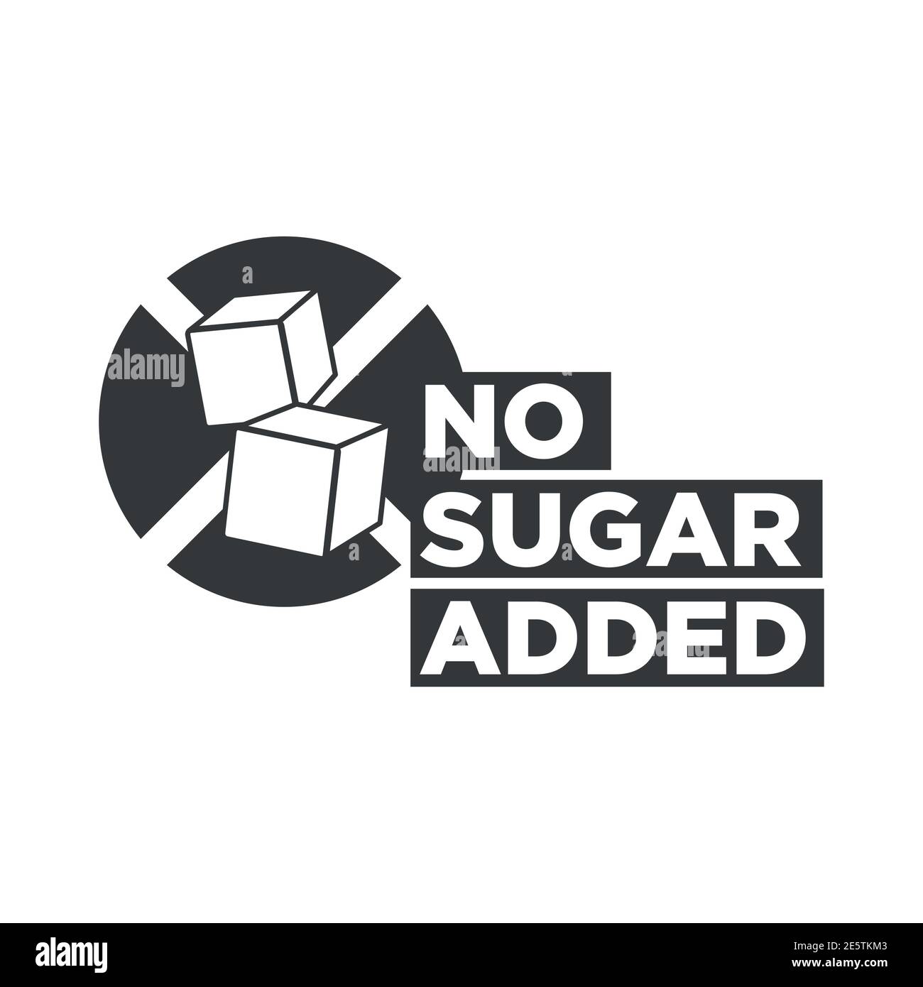 No sugar added icon. Sugar free symbol. Stock Vector