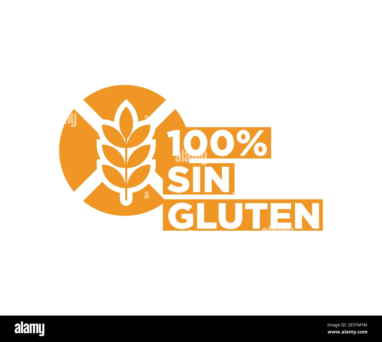 Gluten free icon written in Spanish Stock Vector