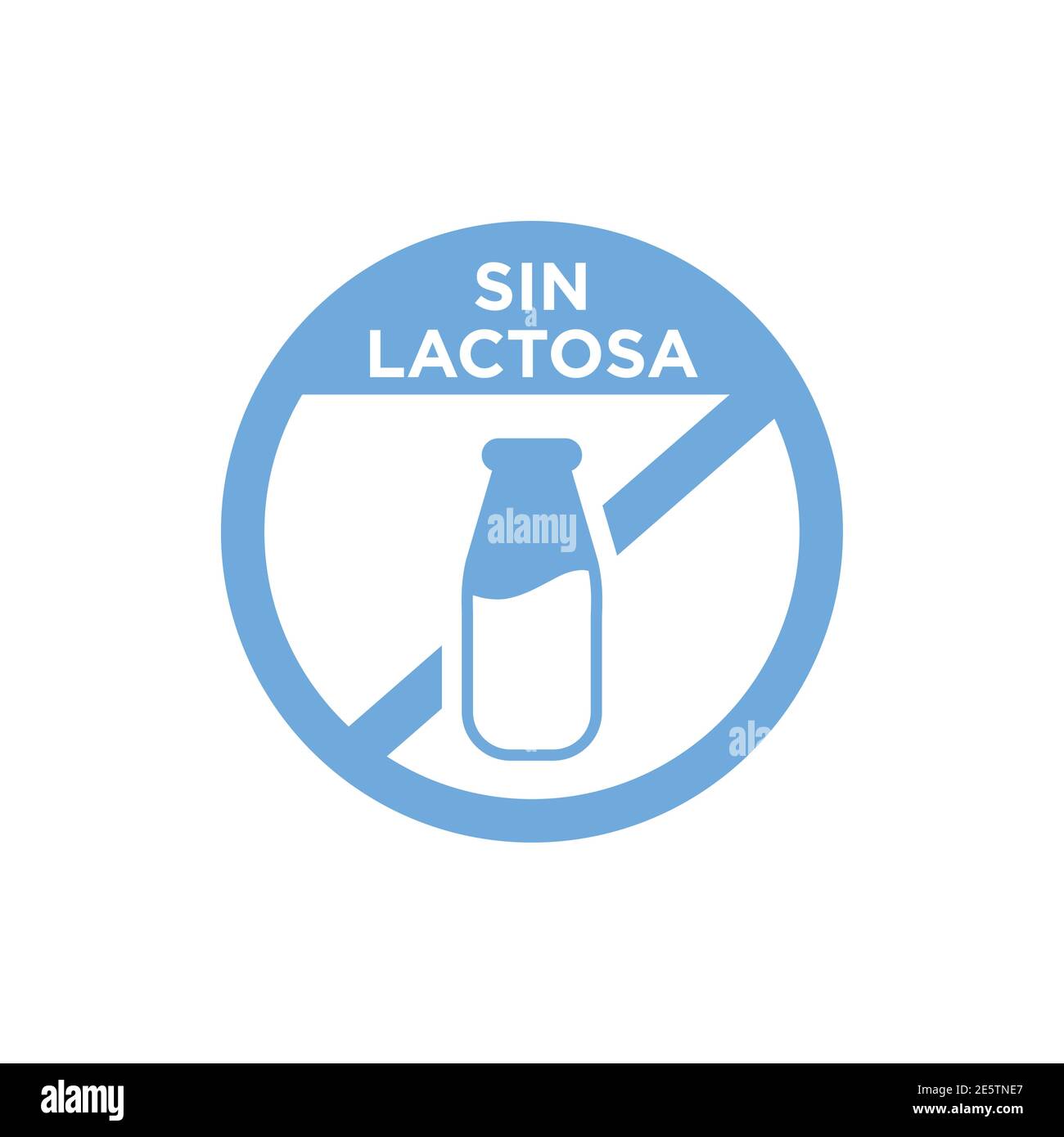 Lactose free icon written in Spanish Stock Vector