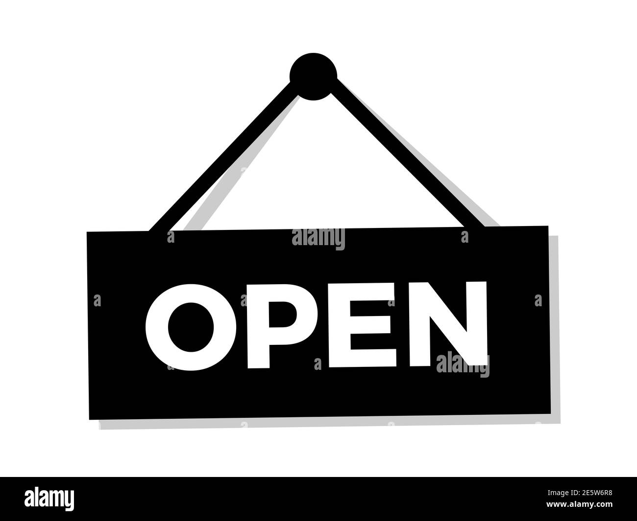 Sign and signboard with OPEN text. Vector illustration isolated on