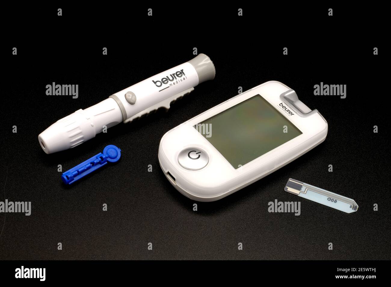 Beurer blood glucose meter Stock Photo Alamy