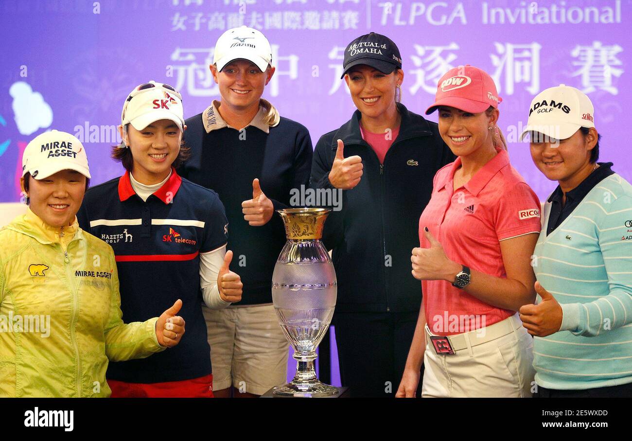 Golfer (L-R) Jiyai Shin of South Korea, Na Yeon Choi of South Korea, Stacy  Lewis of the U.S., Cristie Kerr of the U.S., Paula Creamer of the U.S. and  Yani Tseng of