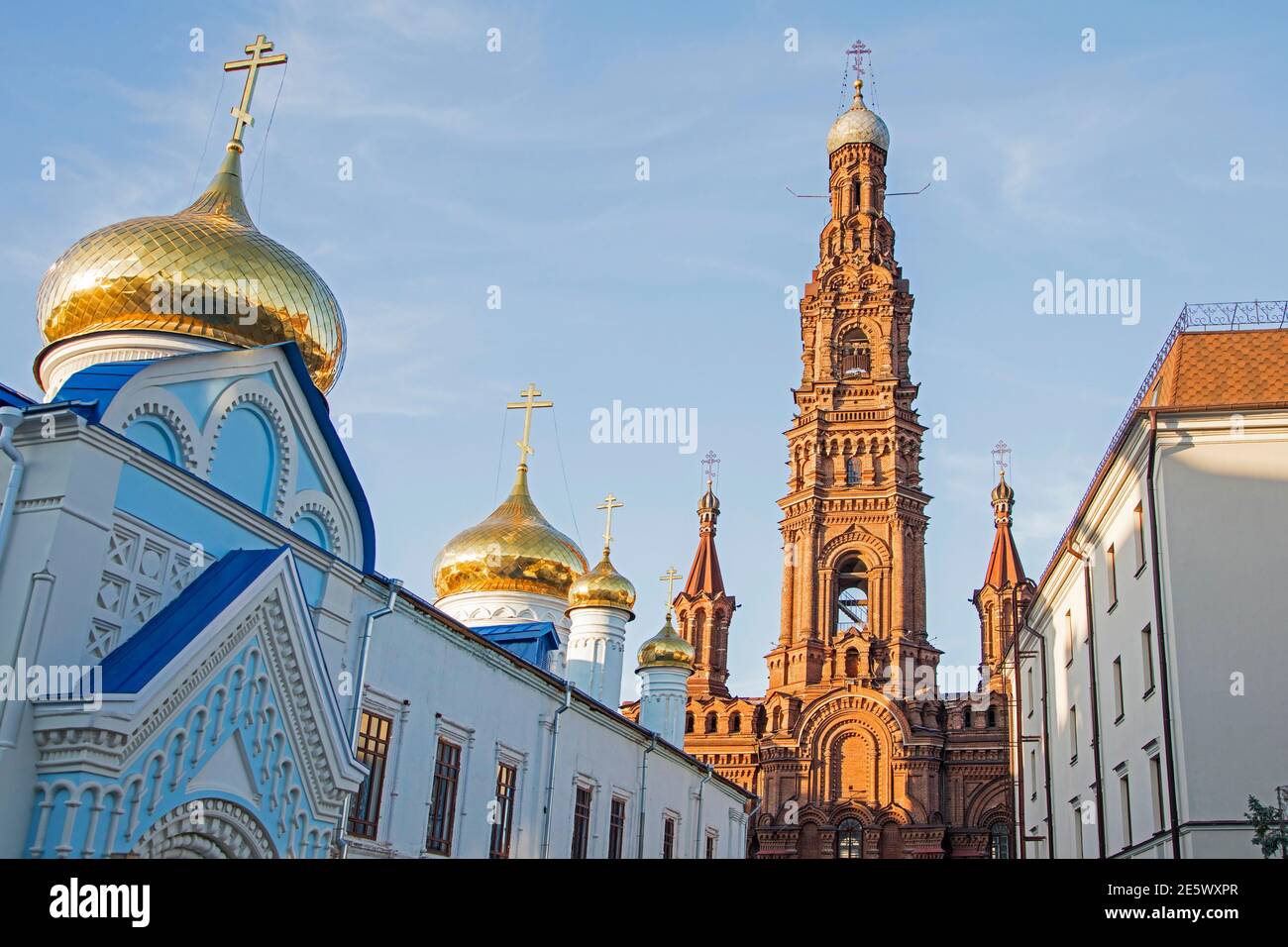 19th century bell tower of the Epiphany Cathedral in the city Kazan, Tatarstan, Russia Stock Photo
