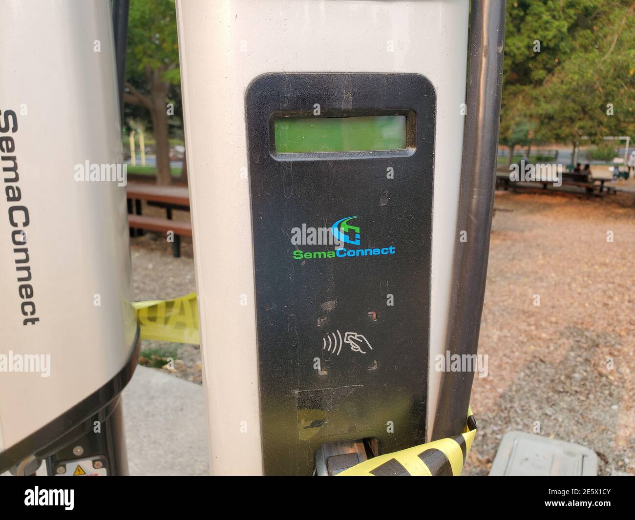 Semaconnect electric vehicle charging station in installation process ...