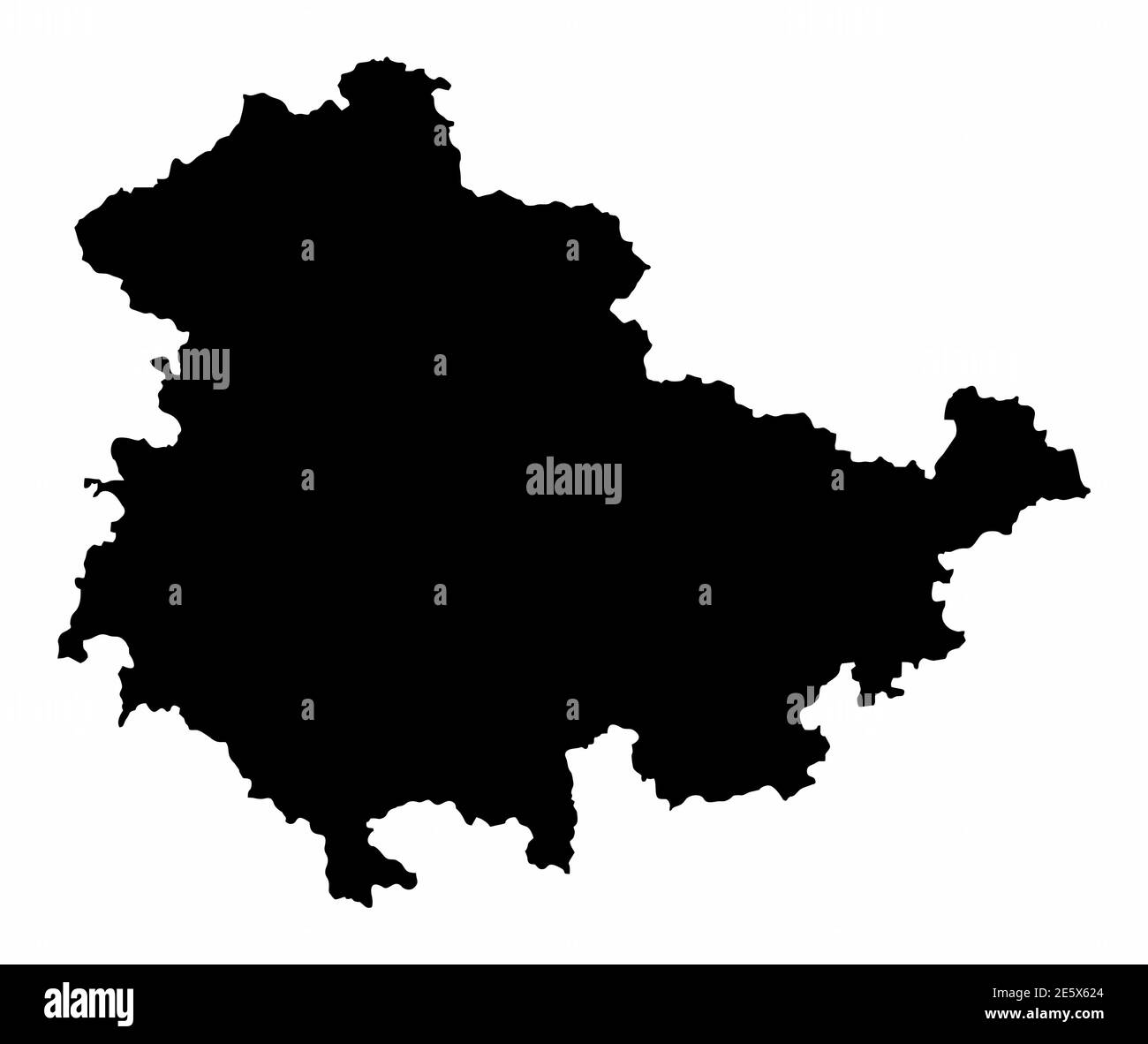 Thuringia silhouette map Stock Vector