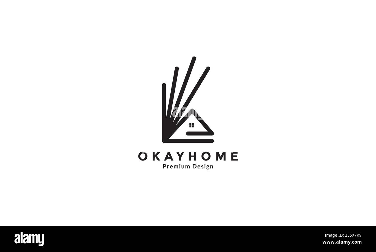 okay hand with home or house logo symbol icon vector graphic design illustration Stock Vector