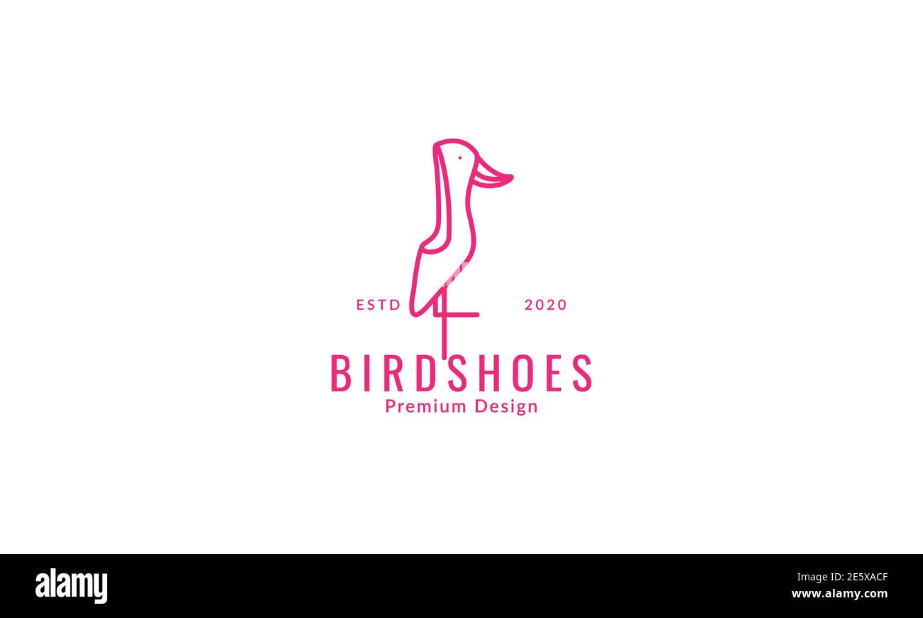 shoes with bird line logo symbol icon vector graphic design illustration Stock Vector Image Art Alamy