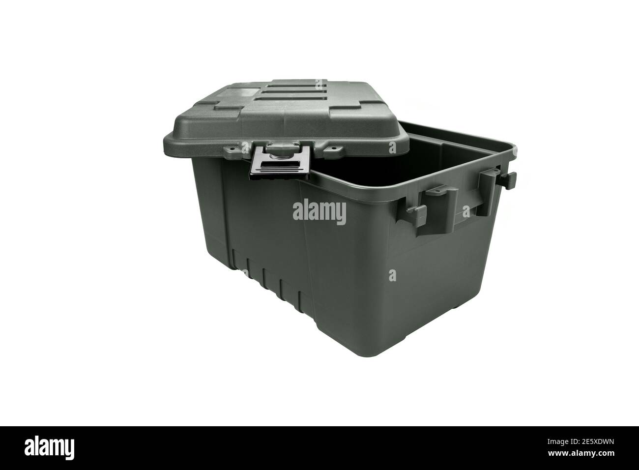 Plastic box with locks isolate on a white background. A container for