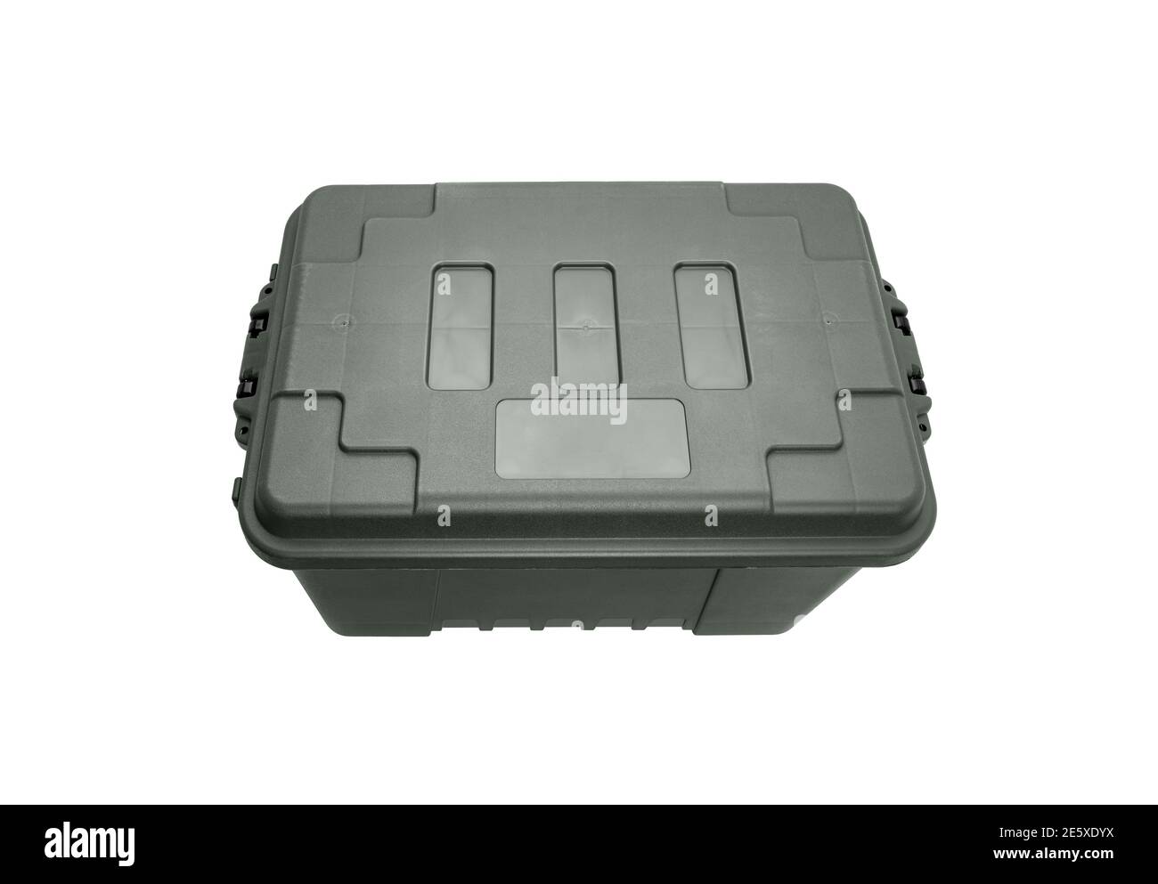 Plastic box with locks isolate on a white background. A container for