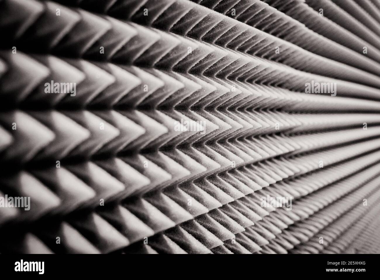 close up Sound Absorption, noise reduction texture in recorder room ,with light flare. Stock Photo