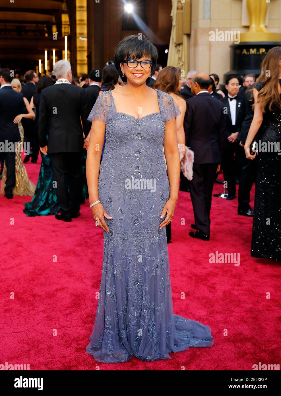 Academy of Motion Picture Arts and Sciences President Cheryl Boone Isaacs arrives  at the 86th Academy Awards in Hollywood, California March 2, 2014.  REUTERS/Mike Blake (UNITED STATES TAGS: ENTERTAINMENT) (OSCARS-ARRIVALS) Stock Photo