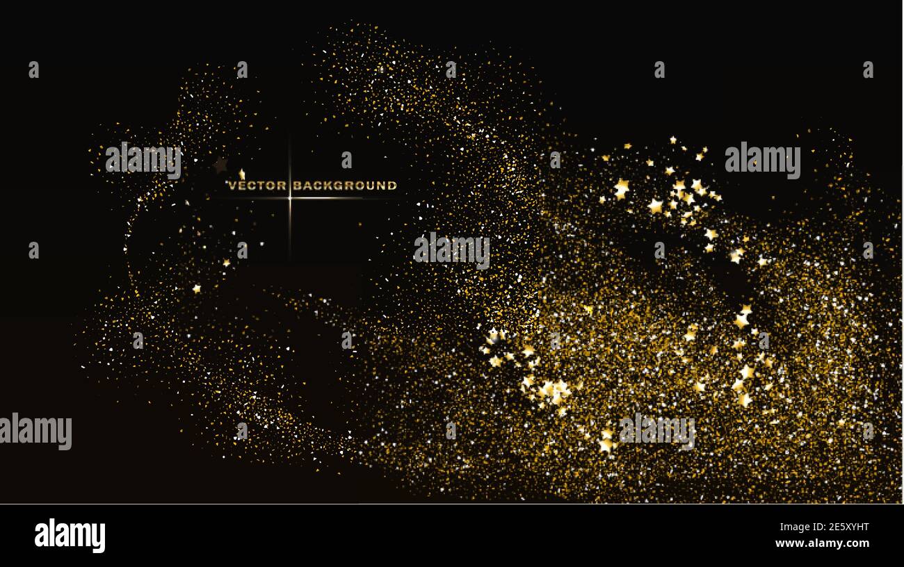 Gold glitter texture isolated on black. Celebratory background Stock ...