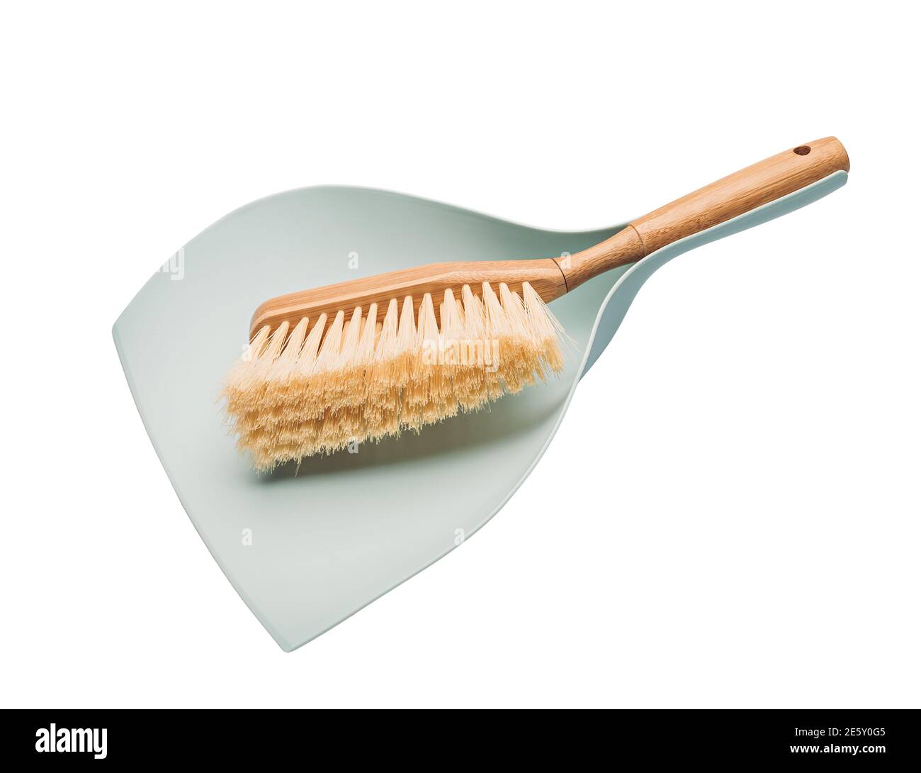 Wooden broom and dustpan isolated on white Stock Photo Alamy