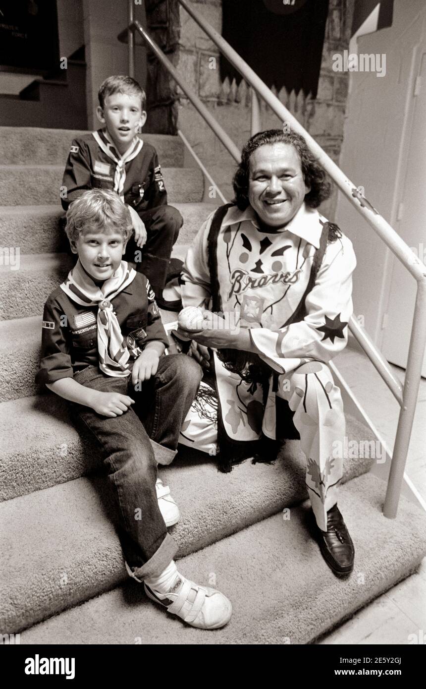 Chief Noc-A-Homa - Levi Walker with Cub Scouts at an October 1983 Atlanta  Braves game Stock Photo - Alamy