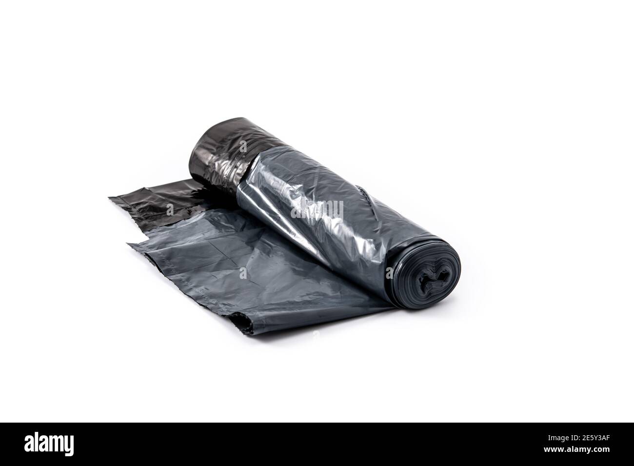 Gray trash bag isolated on white background Stock Photo