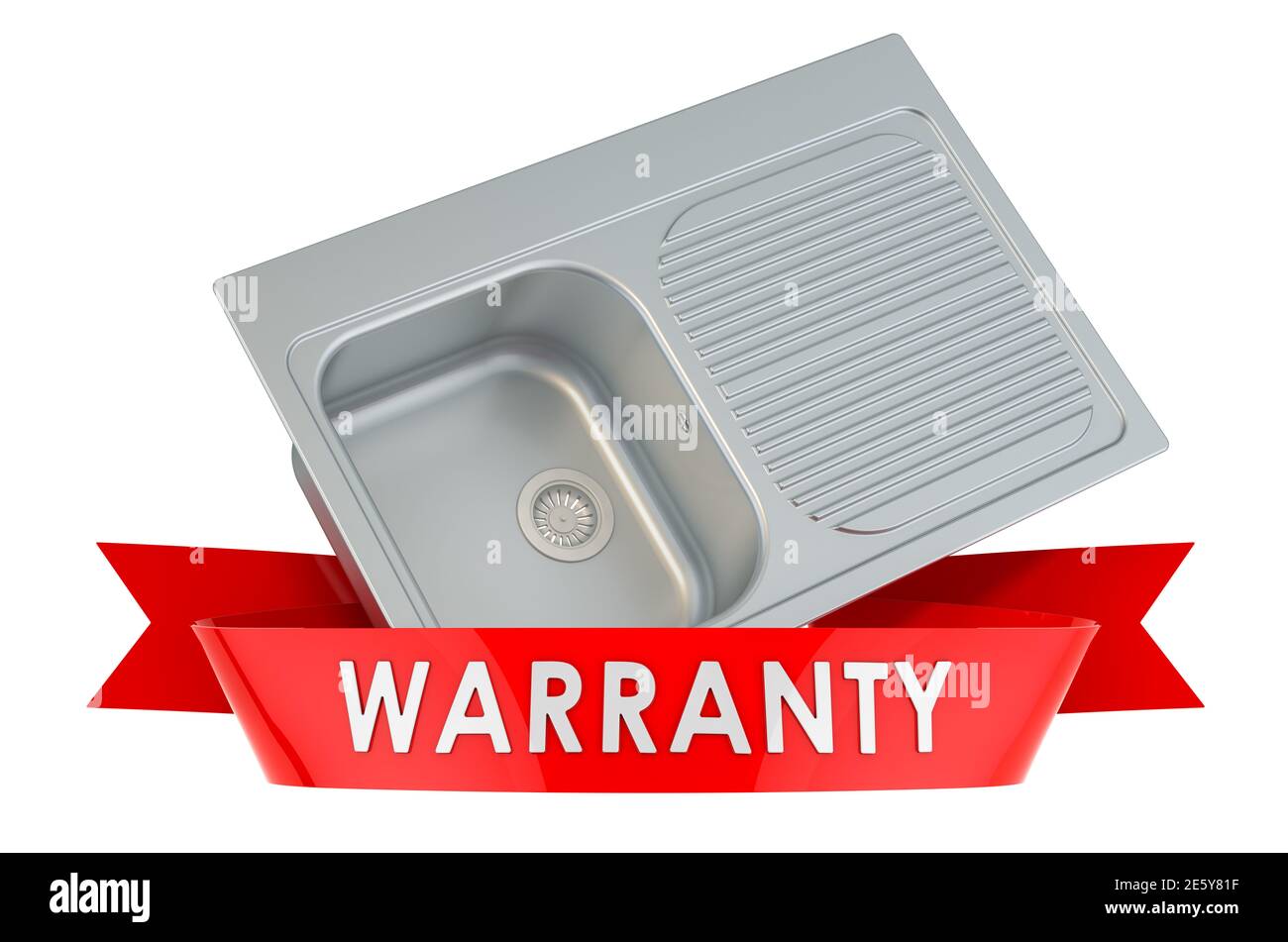 Kitchen sink warranty concept. 3D rendering isolated on white background Stock Photo Alamy