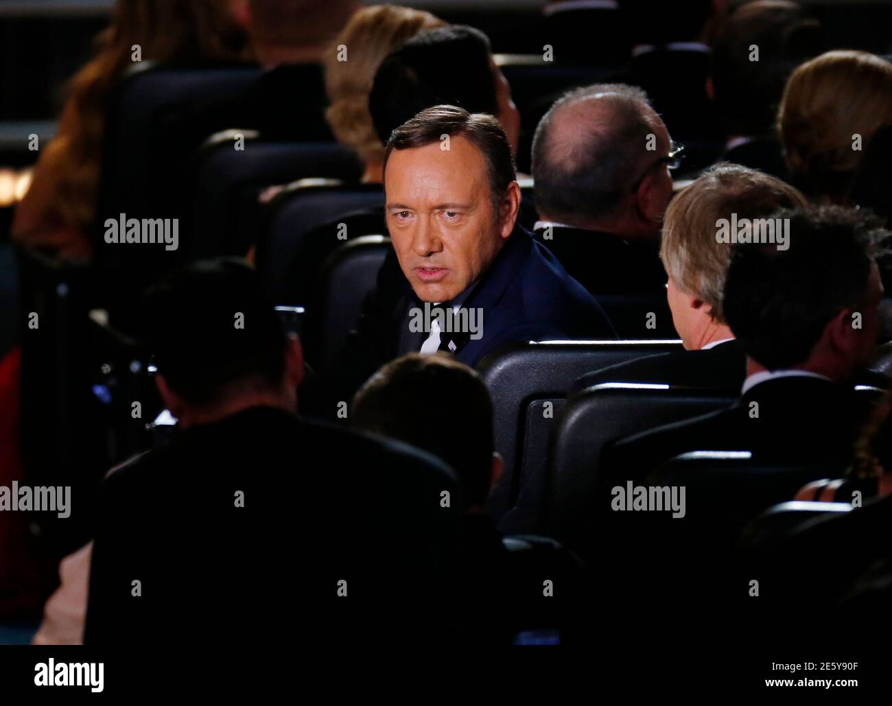 Actor Kevin Spacey peforms a cutaway scene during the opening act at the 65th Primetime Emmy Awards in Los Angeles September 22, 2013.   REUTERS/Mike Blake (UNITED STATES  - Tags: ENTERTAINMENT)  (EMMYS-SHOW) Stock Photo