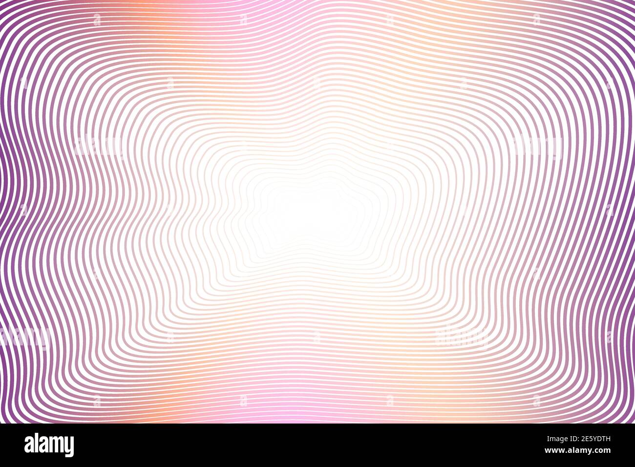 Purple, orange abstract wavy frame. Vector striped background. Squiggly curves. Multicolored gradient. Creative line art pattern, flash effect. EPS10 Stock Vector