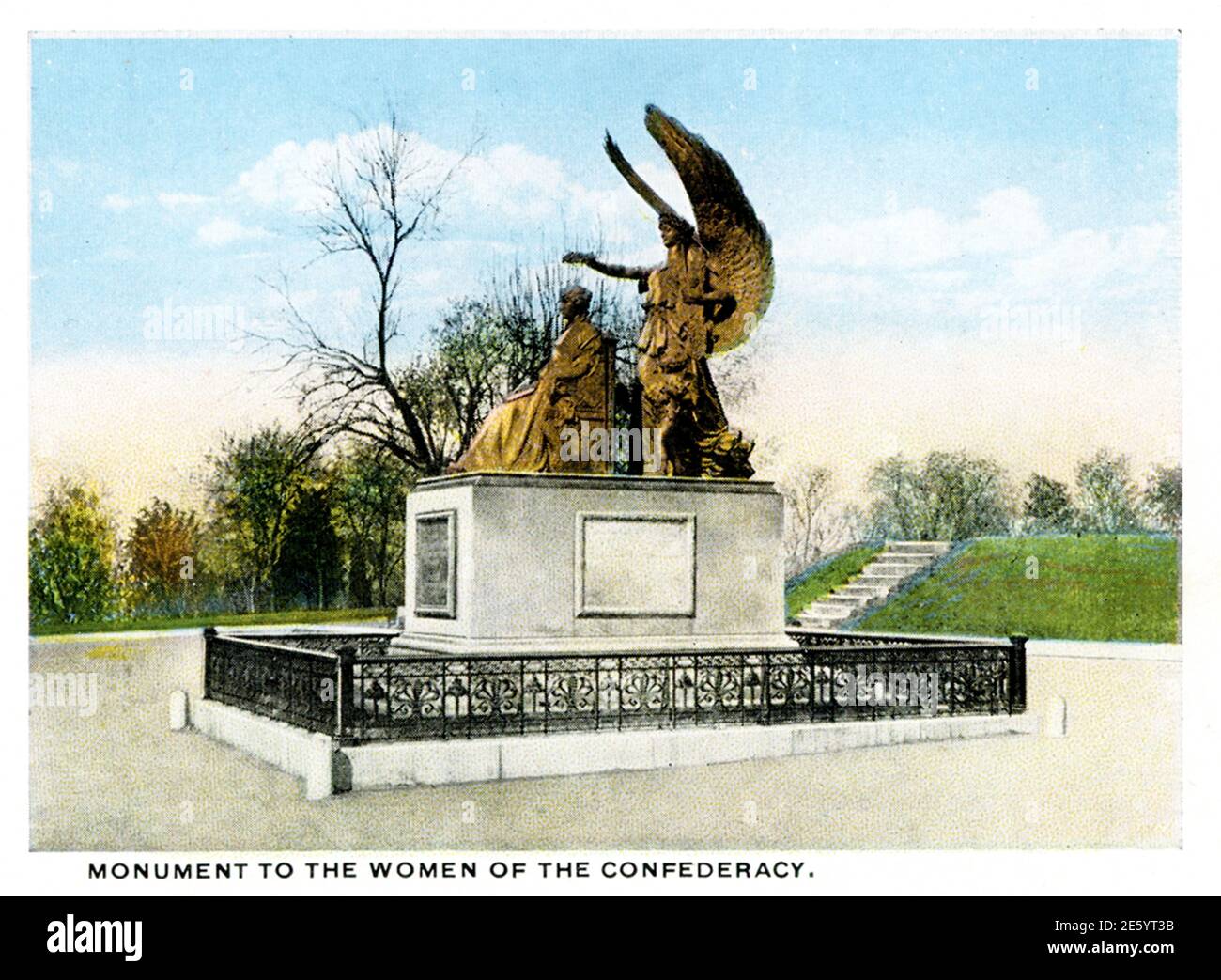 Columbia South Carolina 1918.  Hotel Jerome. Monument to Women of the Confederacy  Irwin Park at Columbia Water Works Stock Photo