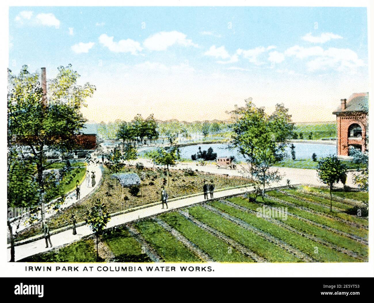 Columbia South Carolina 1918.    Irwin Park at Columbia Water Works Stock Photo