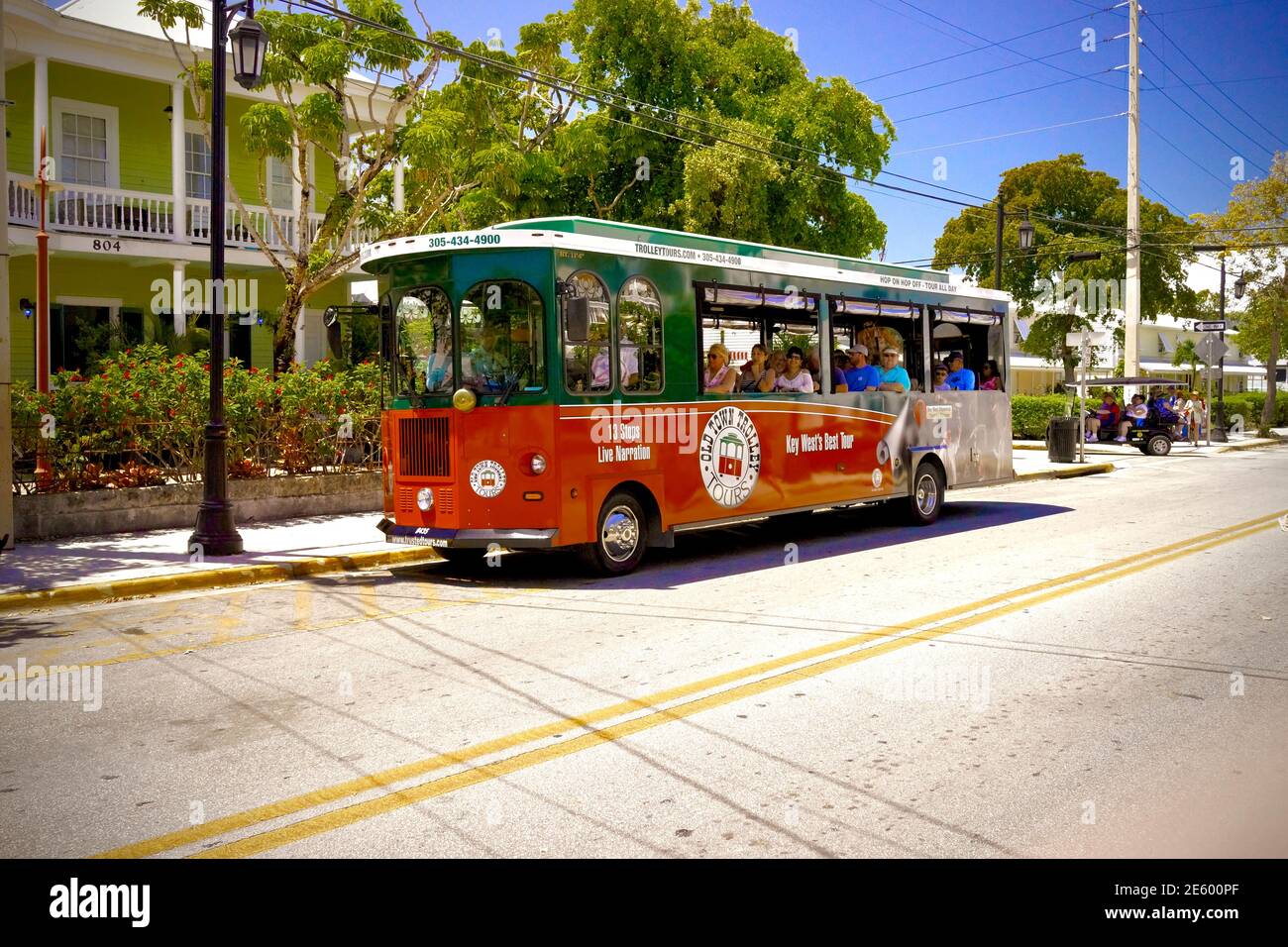 Old Town Trolley Tours in Key West, Florida, FL USA. Southern most point in the continental USA
