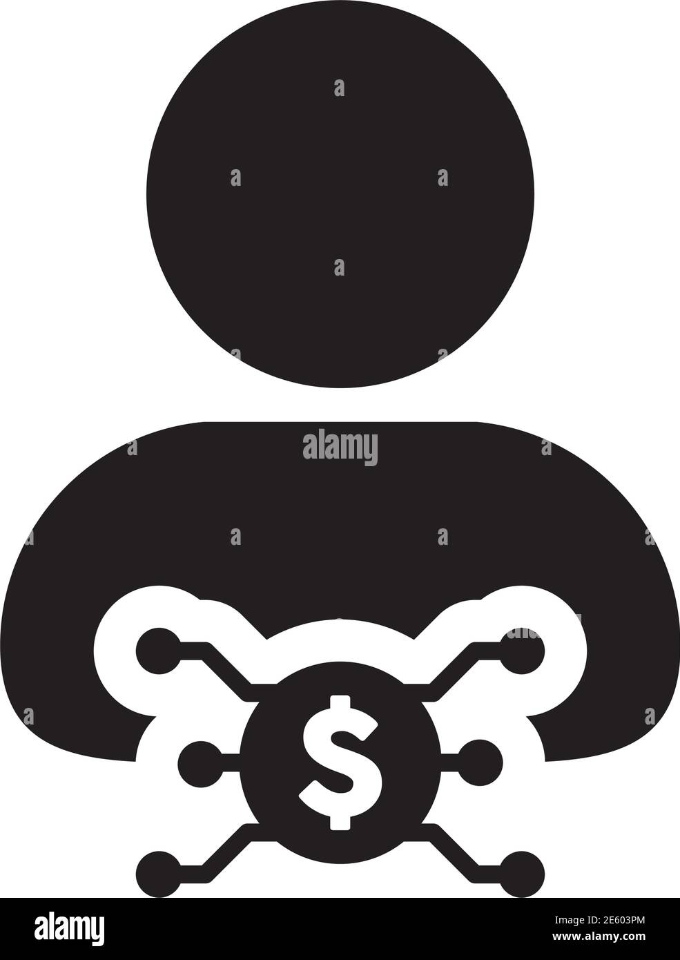 Profile icon vector digital dollar currency with male user person ...