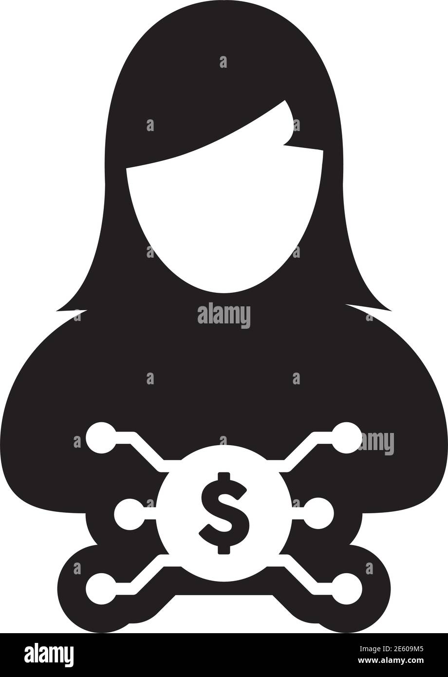 Avatar icon vector digital dollar currency with male user person ...