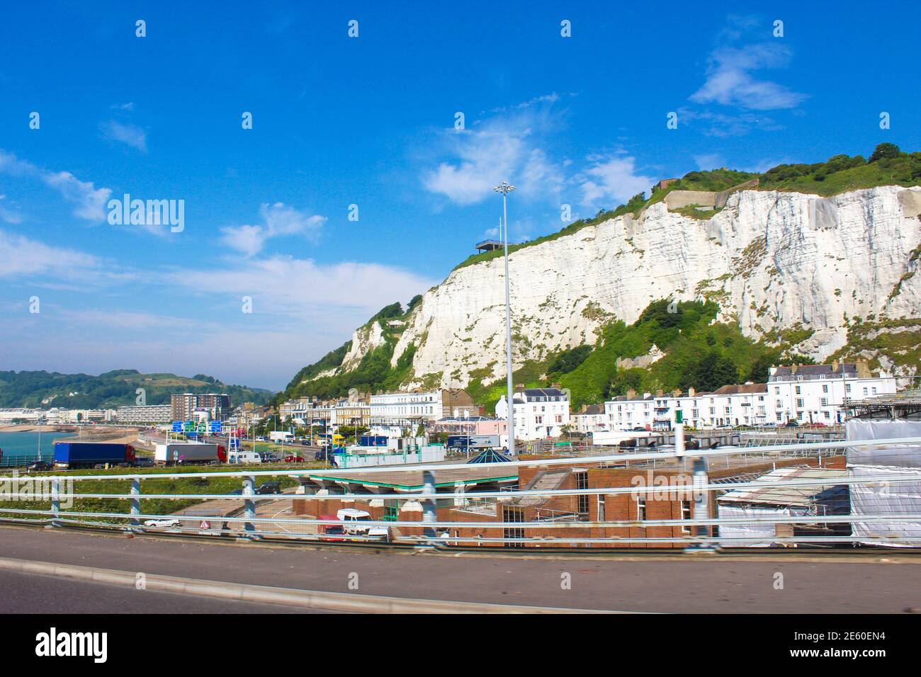 View from A2 Jubilee Way near Dover-a 116km major road in southern England, connecting London with the English Channel port of Dover in Kent. UK Stock Photo