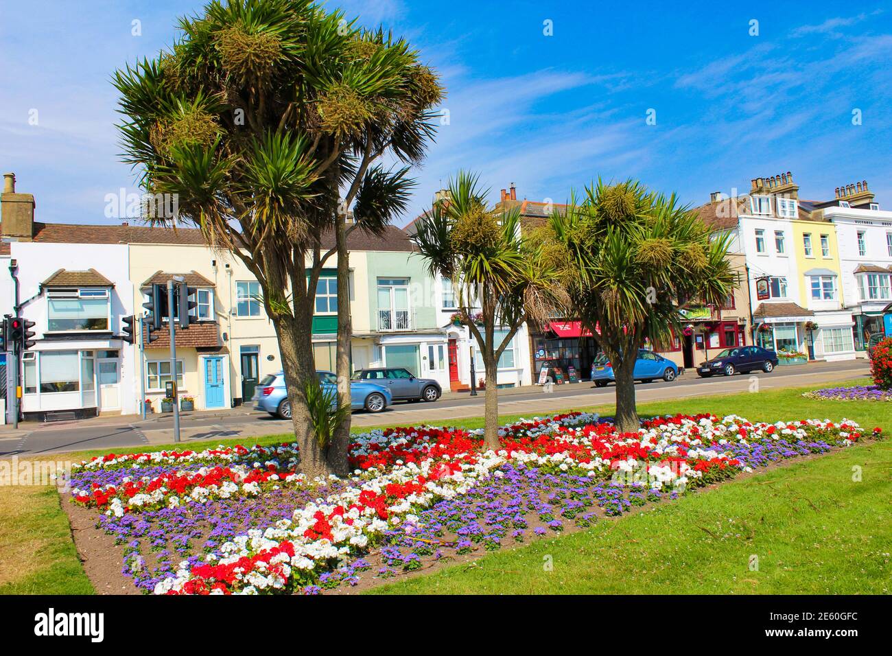 Traditional neat houses at The Strand street of Deal town.Deal is a