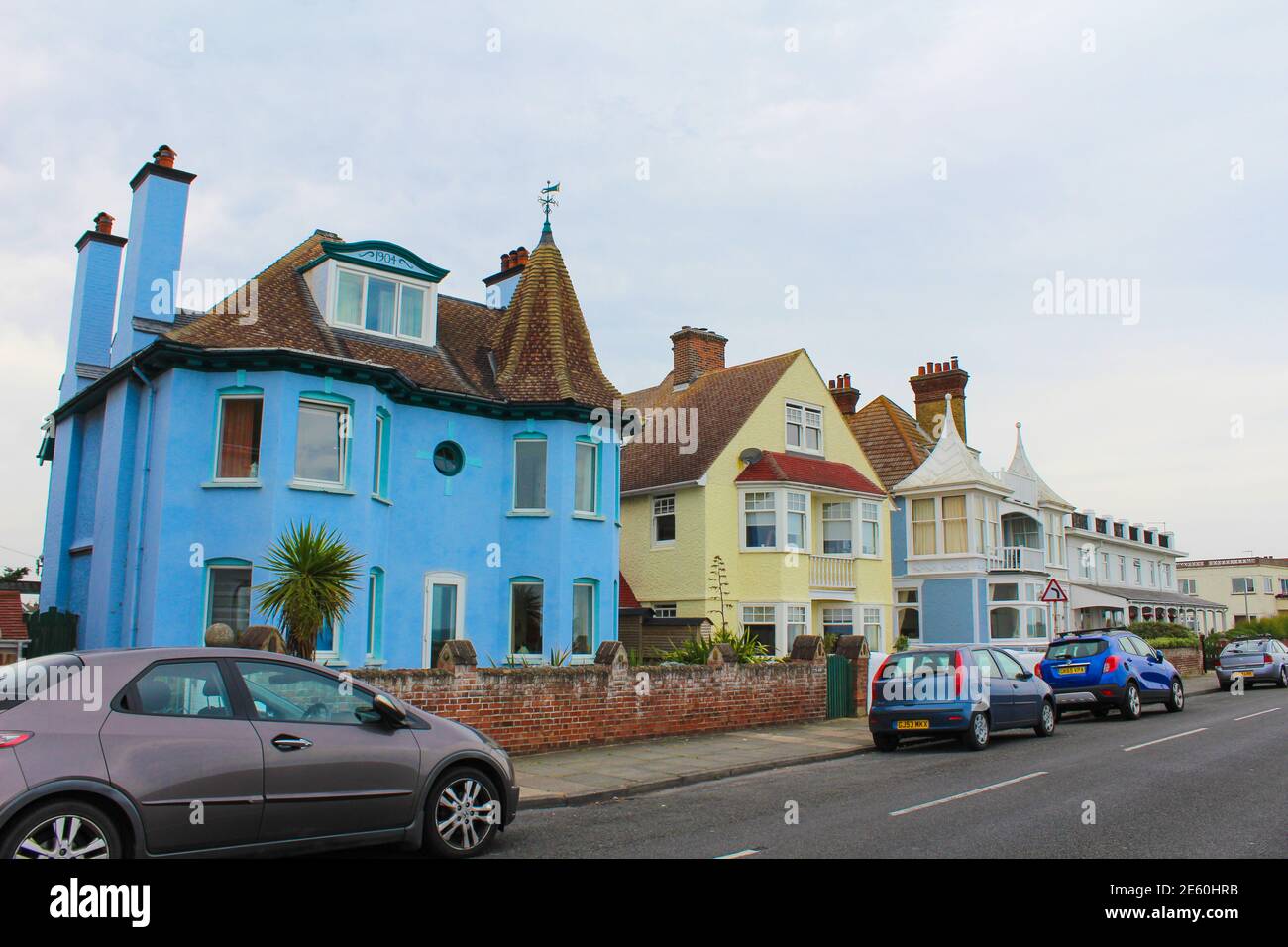 Traditional neat houses at The Marina street of Deal town.Deal is a
