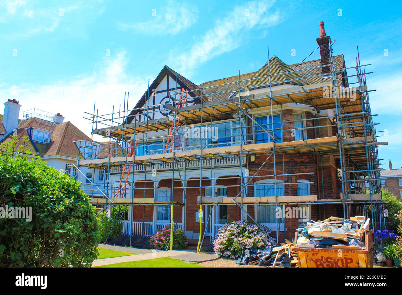 Scaffolding-temporary structure used to support a work crew and