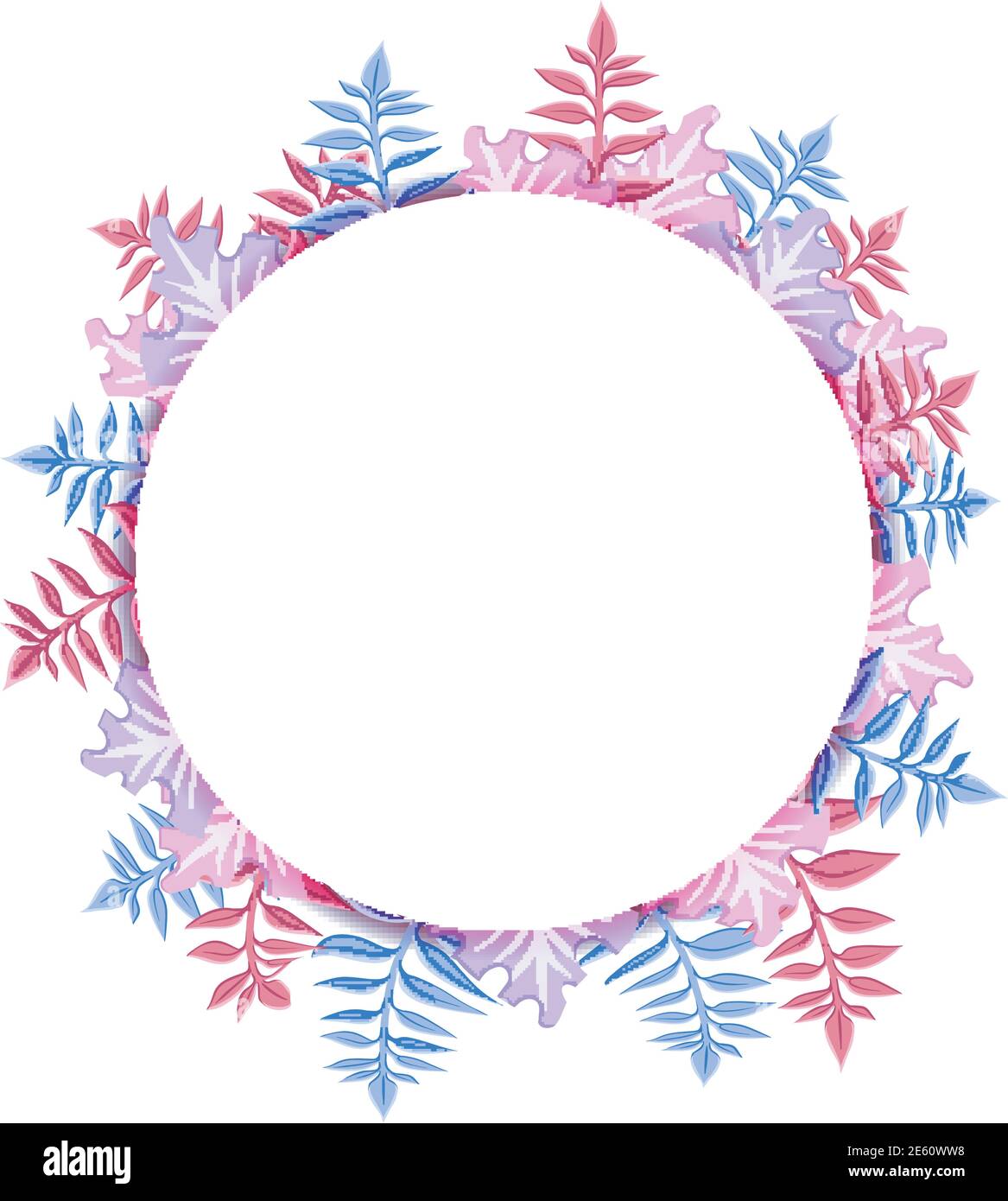 Tropical party invitation with palm leaves. Round frame. Vector illustration. Stock Vector