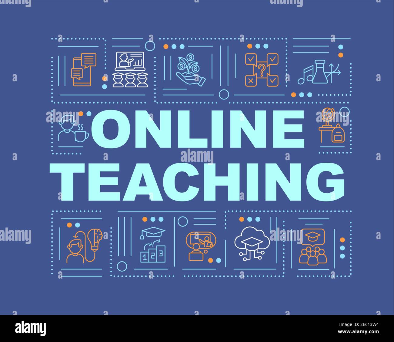 Online teaching word concepts banner Stock Vector Image & Art - Alamy