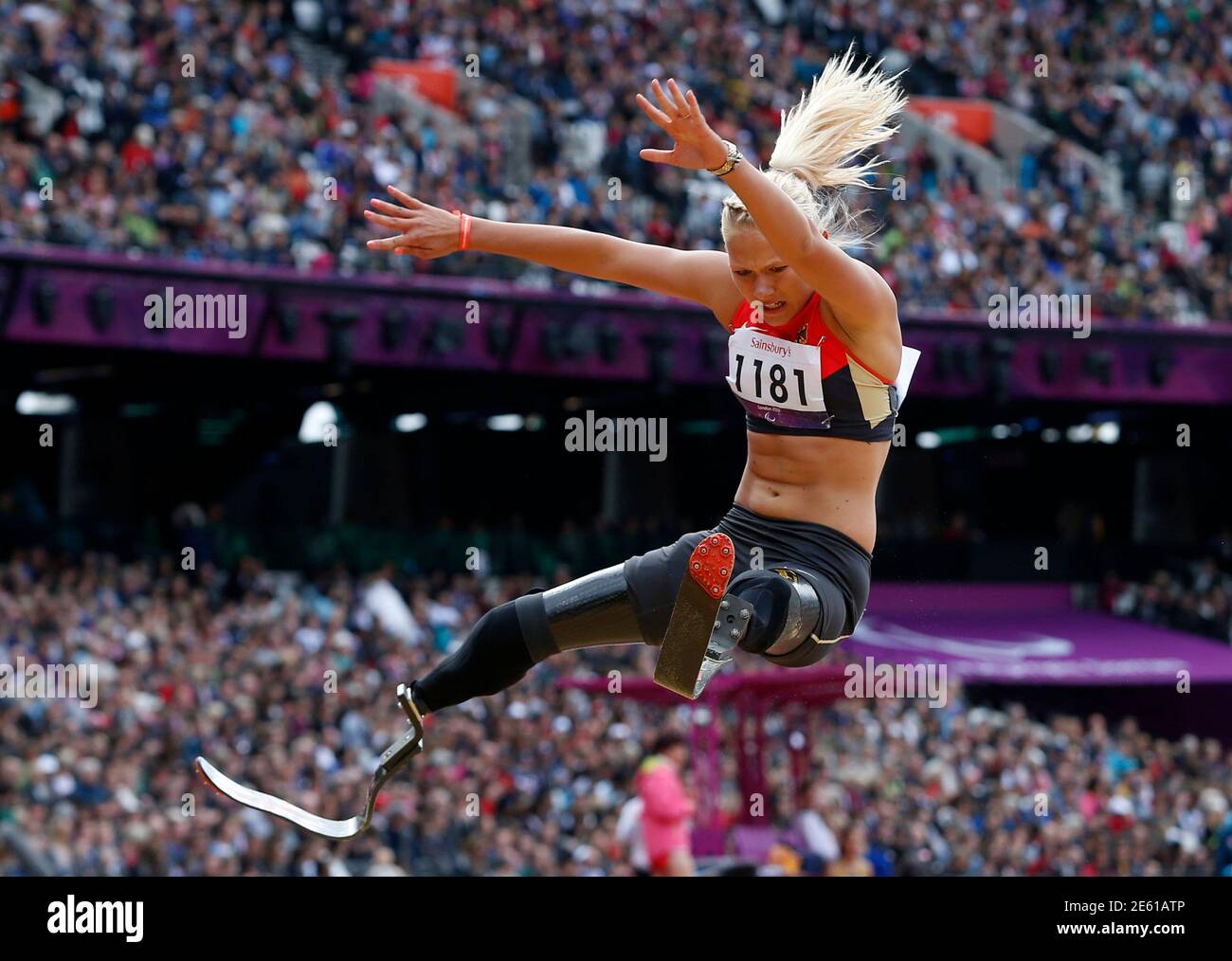 Germany S Vanessa Low Jumps In The Women S Long Jump F42 44 Classification Final At The Olympic Stadium During The London 2012 Paralympic Games September 2 2012 This Classification Is For Athletes With An