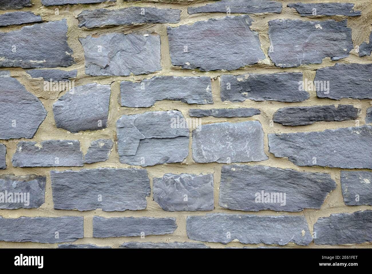 January 2021 - Stone wall details for background or texture - Portishead, North Somerset, UK Stock Photo