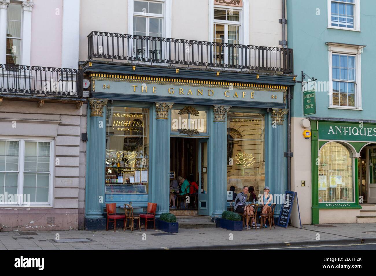 The Grand Cafe, stands on the site of the oldest coffee house (1650) in England on High Street