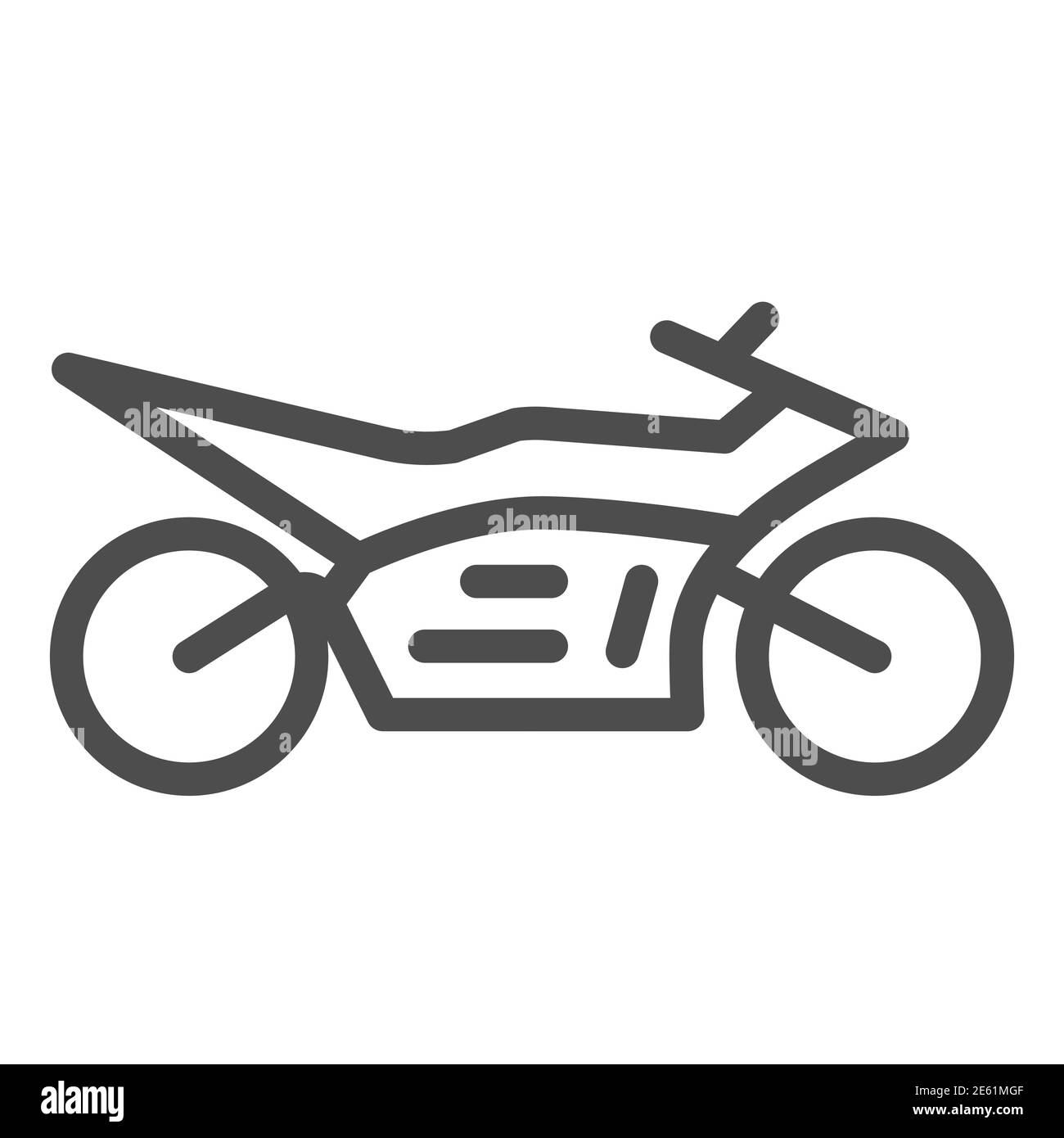 Sportbike line icon, speed road transport symbol, motocross motorbike vector sign on white background, sport motorcycle icon outline style for mobile Stock Vector