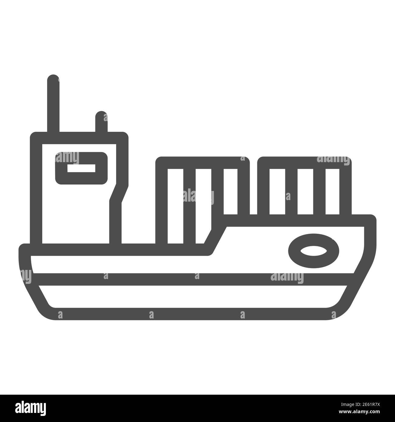 Tanker line icon, transport symbol, cargo ship vector sign on white background, oil tanker ship icon in outline style for mobile concept and web Stock Vector
