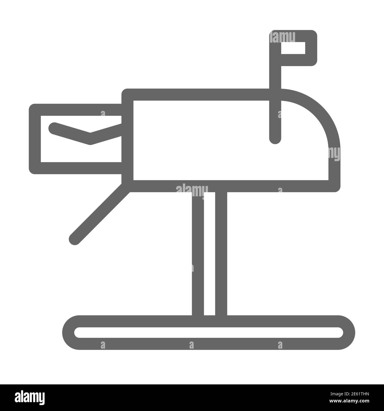 Letter in mailbox line icon, delivery service symbol, received mail ...