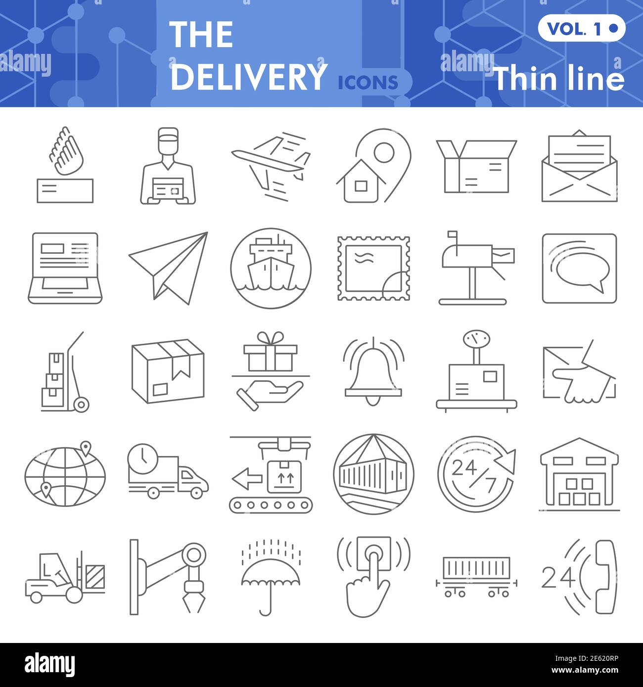 Delivery thin line icon set, Logistics symbols set collection or vector ...